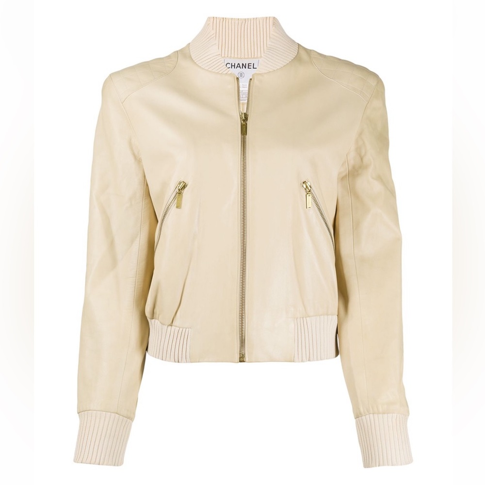 Chanel Vintage (1990s) Leather Bomber Jacket